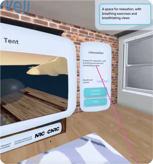 Optional text overlays in the bWell interface