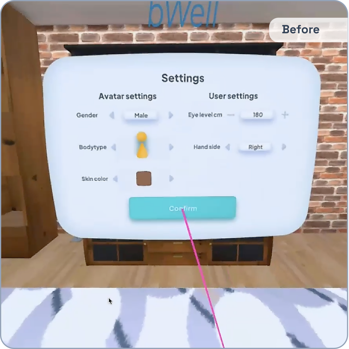 The original click-through settings interface