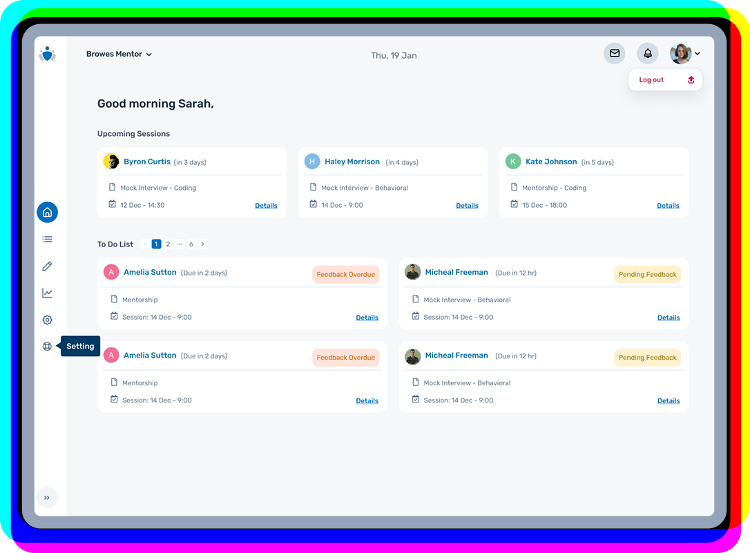 Tech Mock Interview dashboard